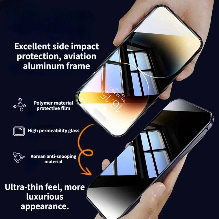 IPhone Anti-Peeping Privacy Screen Metal Bumper Magnetic Case