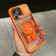 Hot Sale Glitter Metal Magnetic Phone Case with Lens Holder for iPhone 15 16 Pro 14 Plus 13 12 Pro Max 11 With Camera Protection