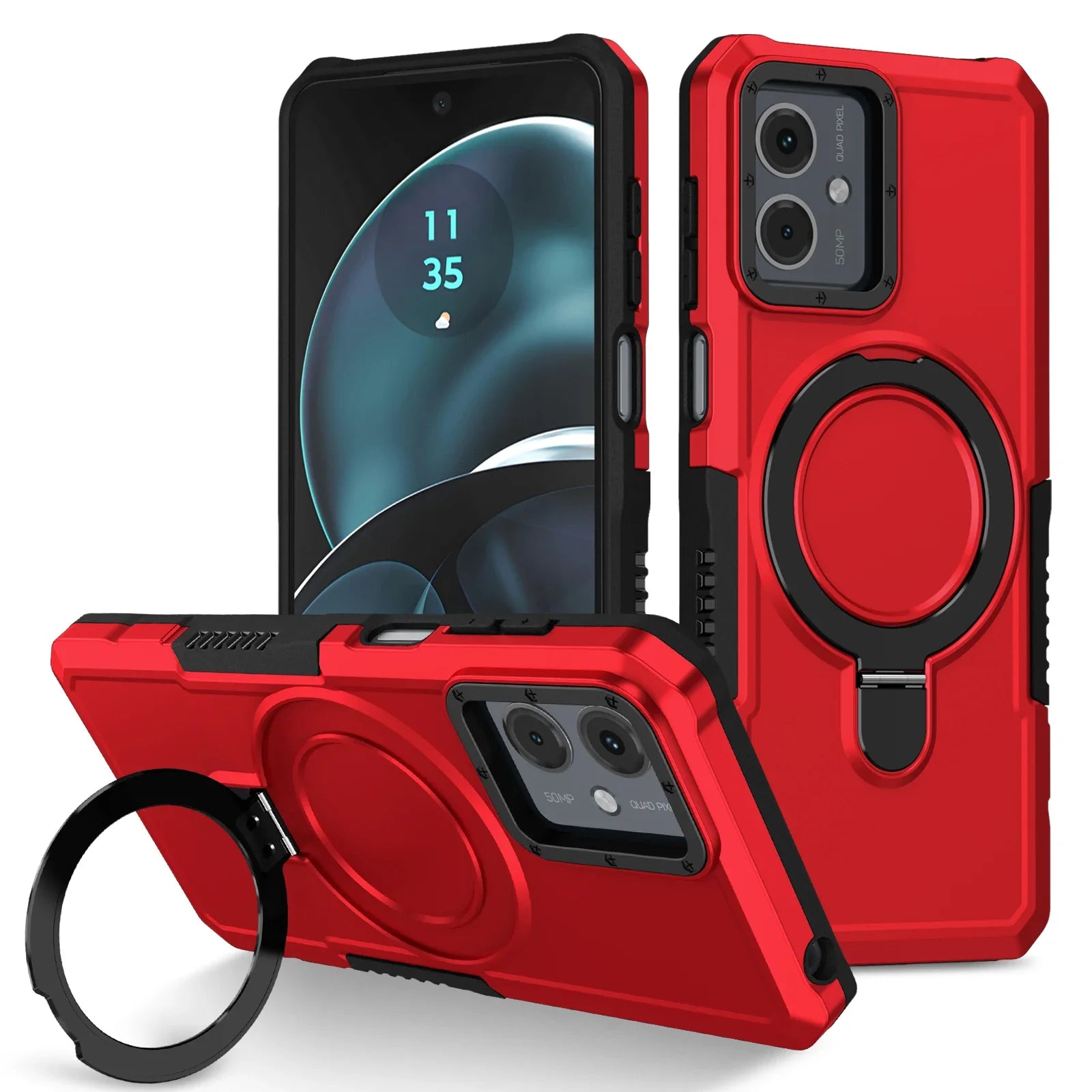 Military Grade Armor Case For Motorola Moto E14 G04S G04 G24 G54 G14 G84 G22 E13 Cover Shockproof Stand Holder Coque Shell Funda - Caseverse