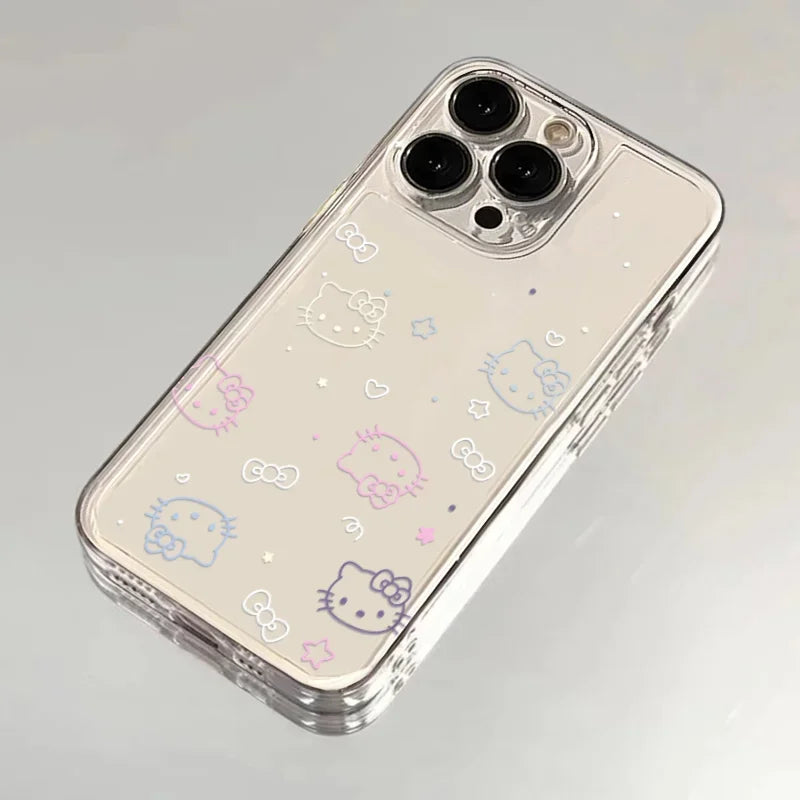Kawaii Sanrio Hello Kitty Mobile Phone Case Cute Cartoon Pink IPhone 7 8 Plus 15 14 12 13 11 Pro Max Anime Cases Christmas Gifts - Caseverse