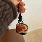 Black Brown Block Splash Ink + Rope Suitable for Apple for Airpodspro2 Case/For Airpodspro Case/For Airpods4 Case/For Airpods3 Case/For Airpods2 Case/Fashion Earphone Case/Simple Earphone Case
