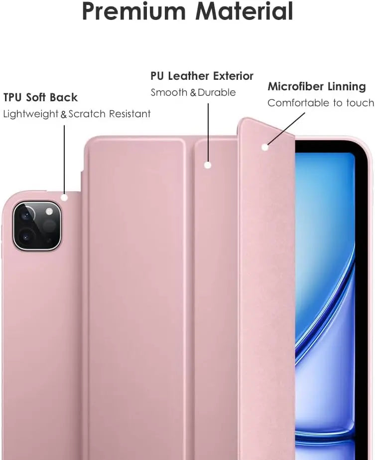 Tablet Case For iPad Air 11 2024 6th Gen Tri-fold Cover For iPad A2902 A2899 A2900 Filp Stand Tablet Cases Silicone Back Shell