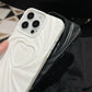 Fashion Fold Wrinkle 3D Love Heart Phone Case For iPhone 13 14 15 Pro Max 16 Plus 11 12 ProMax Soft Matte Silicone Full Cover - Caseverse