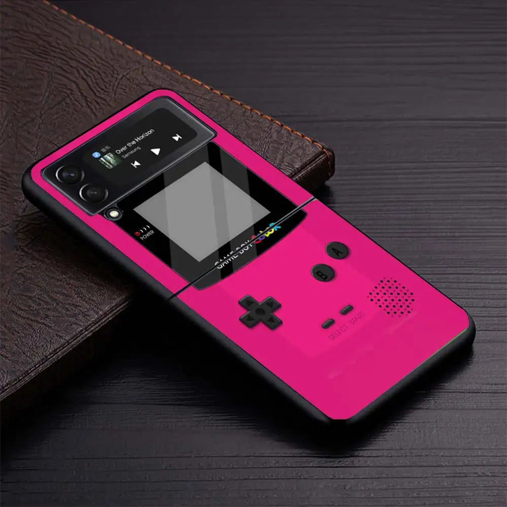 Gameboy Boy Game Phone Case for Samsung Galaxy Z Flip6 5G Flip4 Flip5 Flip3 Black Cover Z Flip 6 5 4 3 PC Shell Coque Galaxy Z F - Caseverse