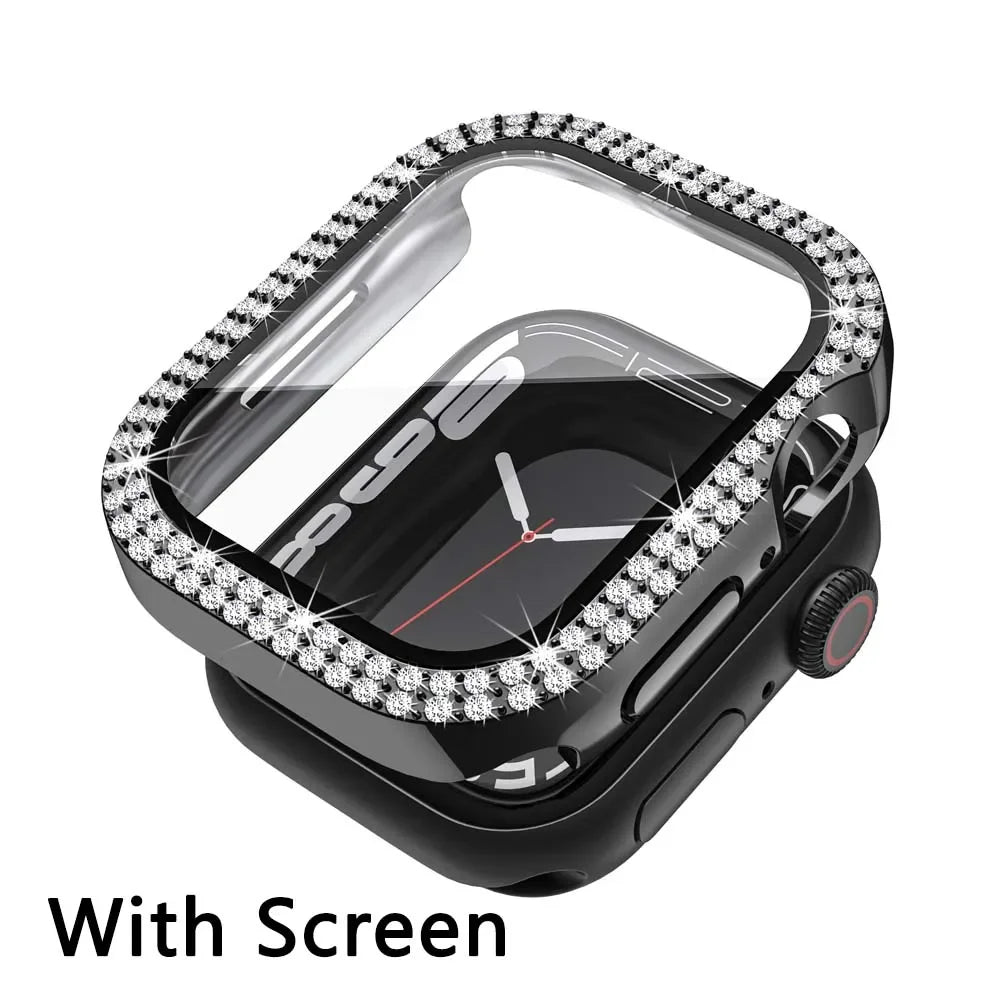 Diamond Bumper Protective Case for Apple Watch Cover Series 7 6 SE 5 4 3 38MM 42 MM For Iwatch 45mm 41mm 40mm 44 mm