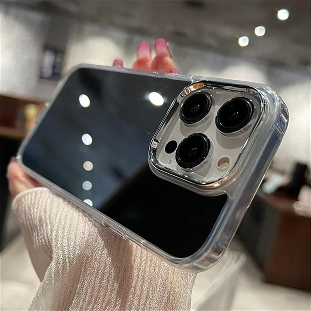 Luxury Acrylic Makeup Mirror Phone Case For iPhone 16 15 14 13 12 11 Pro Max XS X XR Plating Shockproof Back Cases Cover