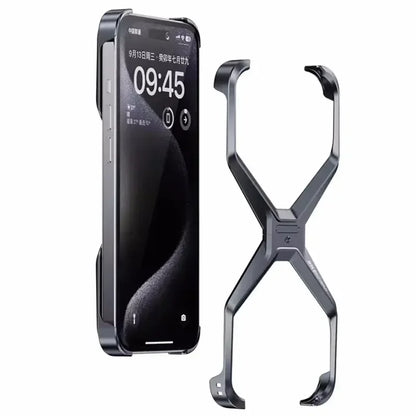 Aluminum Alloy X-shaped Metal Frame  Phone Case for IPhone 16 15 Pro Max 14 13 Military Grade Drop Protection Cover - Caseverse