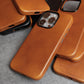 YMW Magnetic Genuine Leather Case for iPhone 16 Pro Max 15 14 Personality Cowhide Magnetic Phone Cover - Caseverse
