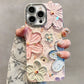 Luxury Flowers Glitter Laser Phone Case For iPhone 16 Pro Max 15 14 Plus 13 12 11 Diamond Soft Shockproof Lens protection Cover - Caseverse