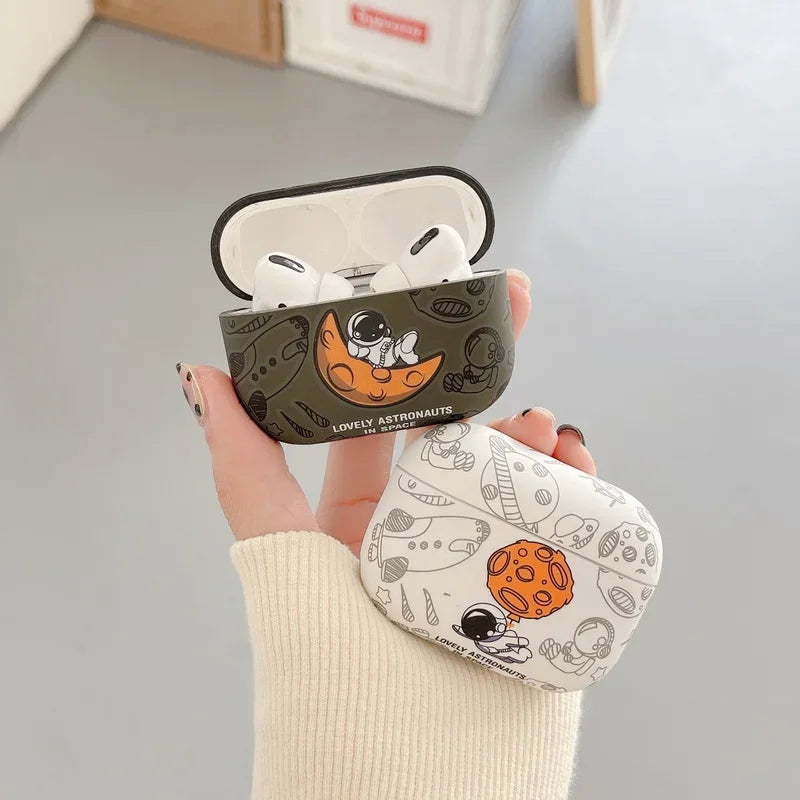 Astronaut Space Moon Earphone Soft Case for Apple Airpods 3 2 1 Pro 2 4 2024 Headphone Cover for Air Pods Pro2 3rd Gen Custodia