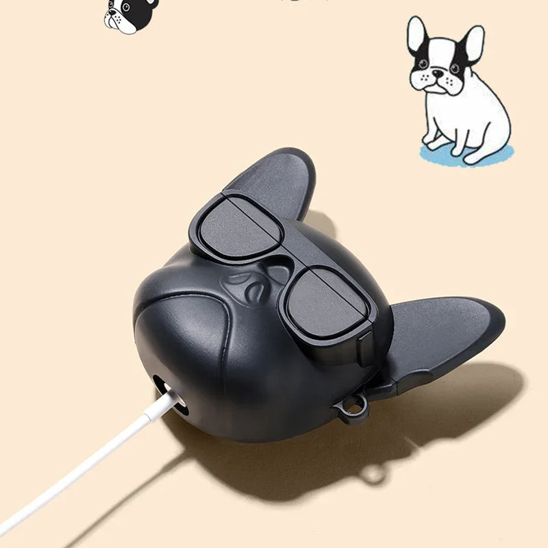 Cute Cartoon 3D Bulldog Dog Earphone Case for Airpods 3 2 1 Pro2 3rd Generation Silicone Soft Cover for Air Pods Pro 2 with Hook