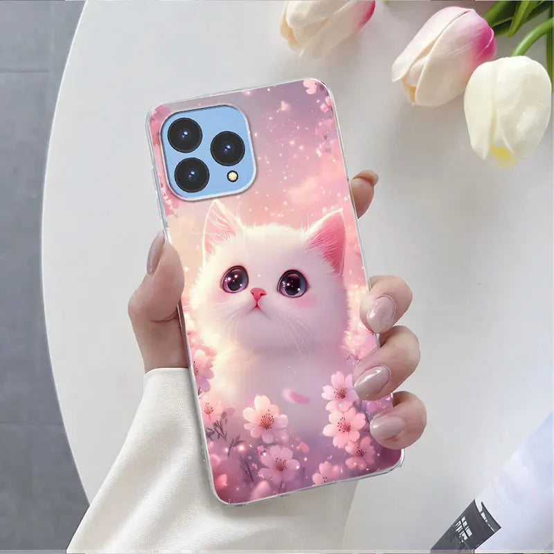 For Cubot P80 Case 2023 Luxury Phone Case For Cubot P80 6.58" Marble Butterfly Flower Clear Soft Silicone TPU Protective Cover - Caseverse