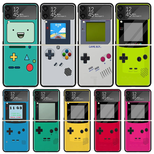 Gameboy Boy Game Phone Case for Samsung Galaxy Z Flip6 5G Flip4 Flip5 Flip3 Black Cover Z Flip 6 5 4 3 PC Shell Coque Galaxy Z F