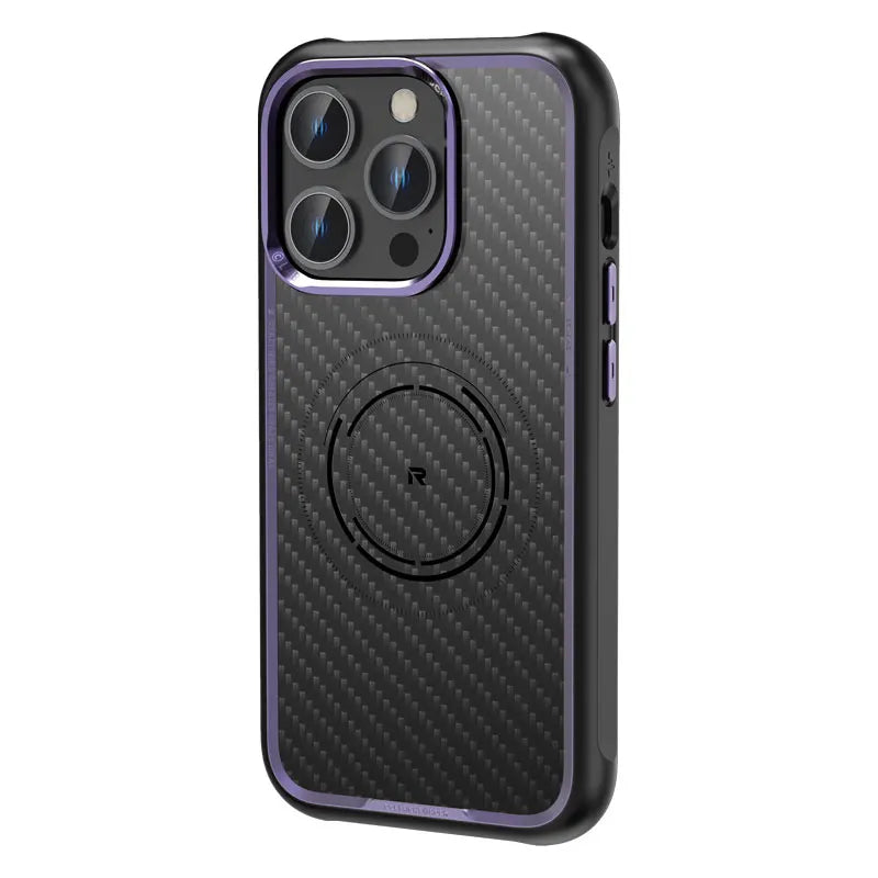 ROCK Kevlar Magnetic Case for iPhone 15 Pro Max Metal Lens Military Grade Shockproof Cover for iPhone 15 Compatible with MagSafe - Caseverse