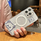 Simple Pen Bear Magsafe Magnetic Phone Case for Samsung Galaxy S24 S23 S22 S21 S20 FE Plus Ultra 5G Soft Clear Tpu Cover - Caseverse