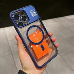 Hot Sale Glitter Metal Magnetic Phone Case with Lens Holder for iPhone 15 16 Pro 14 Plus 13 12 Pro Max 11 With Camera Protection