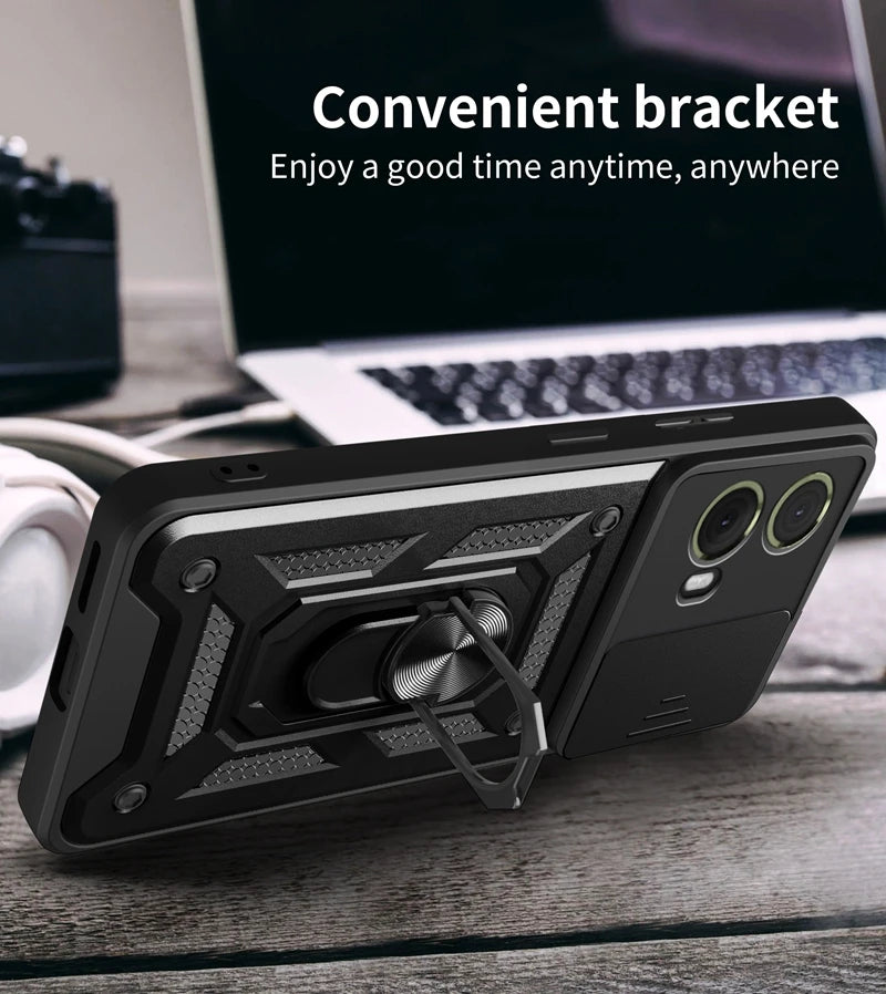 Shockproof Military Grade Armor Case For Moto G85 G75 G55 G45 G35 G15 G05 5G Magnetic Holder Ring Protect Cover - Caseverse