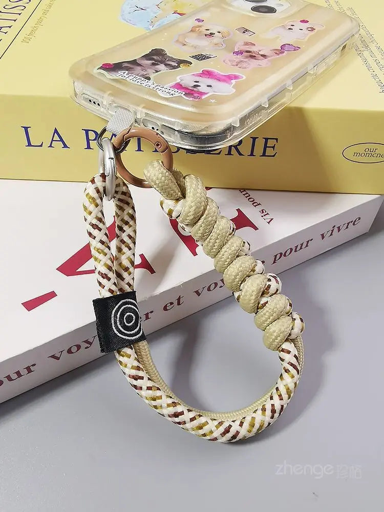Mobile Phone Lanyard Wrist Short Ins Two Strands Woven Strong Men And Women Outdoor Travel Small Fresh Lanyard Shell Anti-Theft