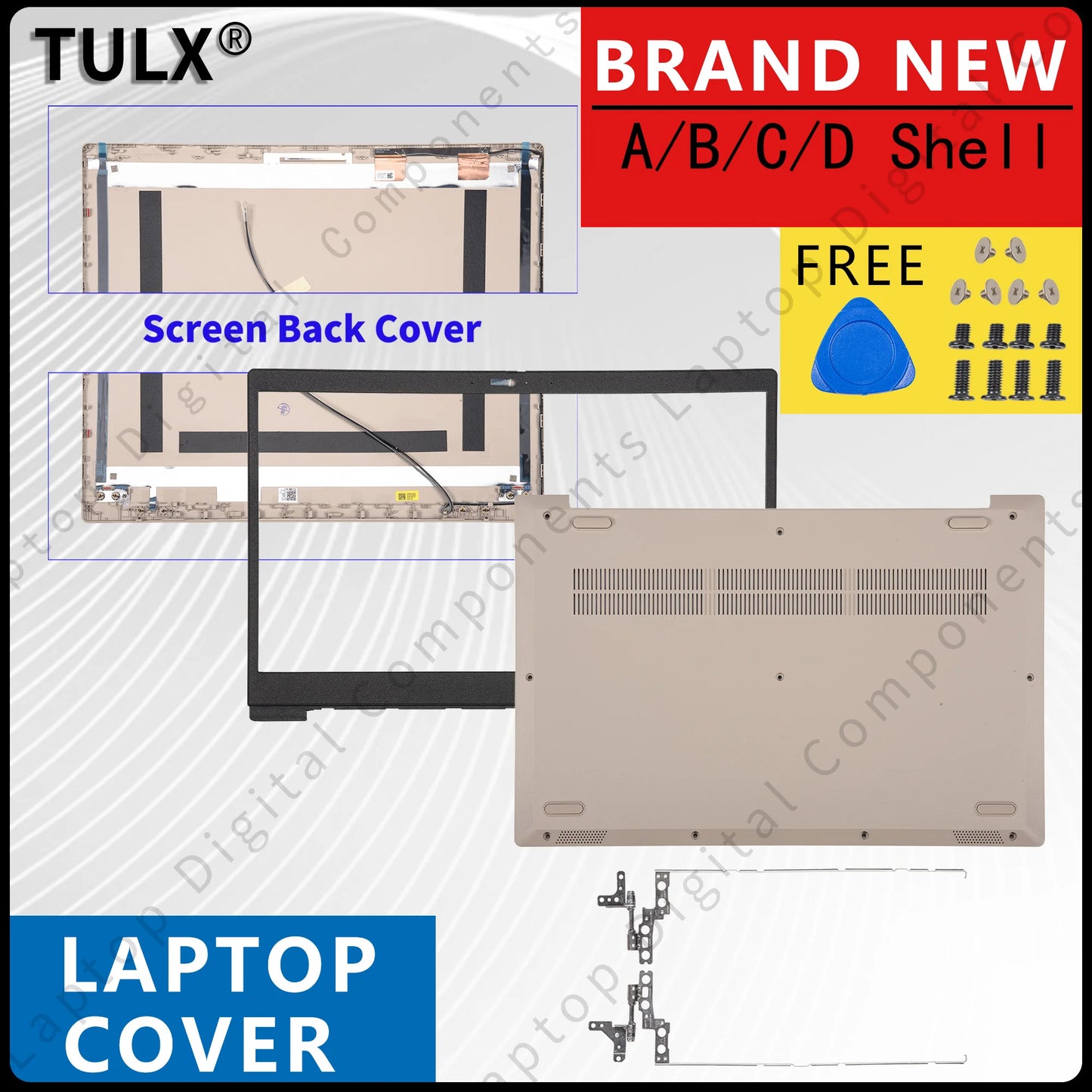 Laptop Housing Case For Ideapad 3 15IIL05 15ARE05 3-15ADA05 15IML05 15ITL05 2020 LCDBack Cover Bezel Bottom Hinges Gold