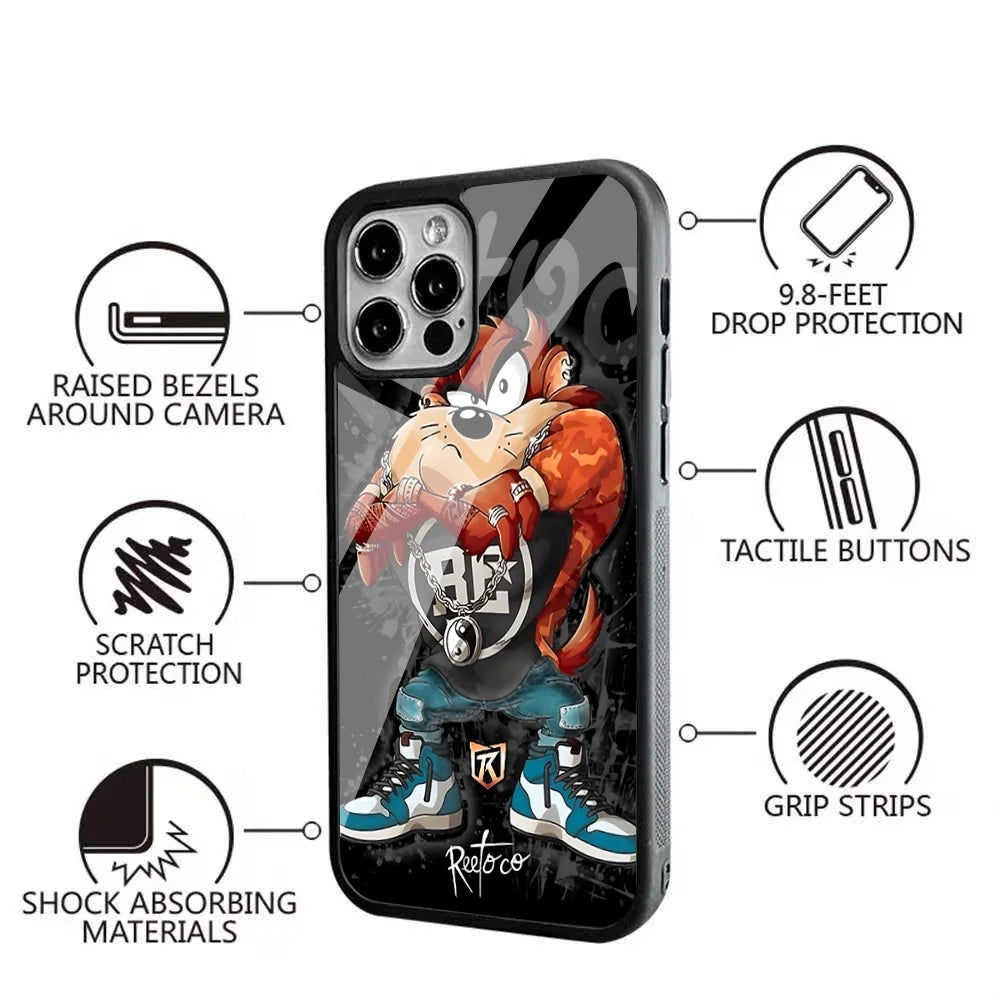 Tasmanian Devil Taz Phone Case Strong Magnetic For IPhone 15 14 13 Pro Max Mini Alex Mirror For Magsafe Wireless Charging Cover - Caseverse