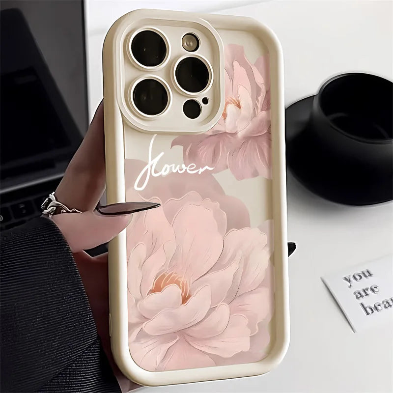 Cute Flower Phone Case For iPhone 11 Case iPhone 15 13 16 17 12 14 Pro Max XR X XS 7 8 Plus SE Anti-drop Shockproof Cover Funda