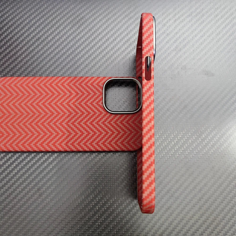 real carbon fiber phone case for iphone16 1514 13 12 pro max case metal ring aramid fiber phone cover for iphone 15/12/13 pro
