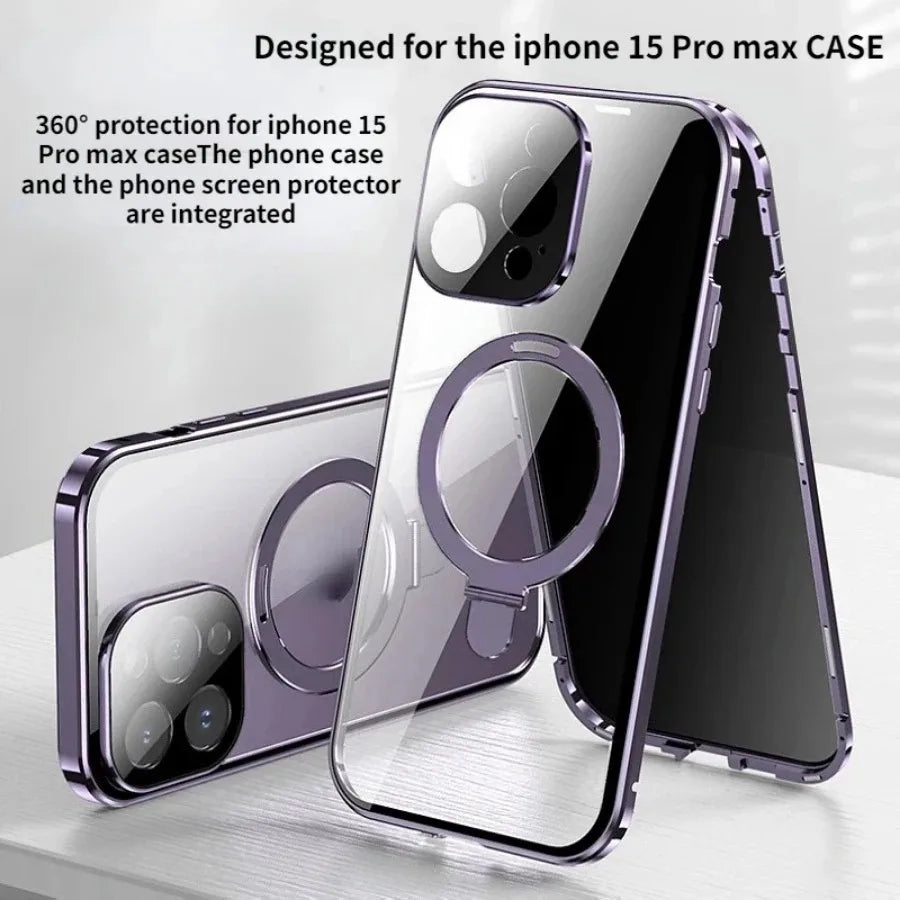 IPhone Anti-Peeping Privacy Screen Metal Bumper Magnetic Case