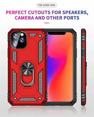 Armor Shockproof Case for iPhone 16 15 14 Plus 13 12 11 Pro Max Magentic Ring Finger Holder Military Grade Case for iPhone Cover