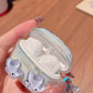 Suitable For Lenovo LP40 TWS Earphone Protective Case Cartoon Cherry Bow Headset Soft TPU Clear Earphone Cover With Keychain