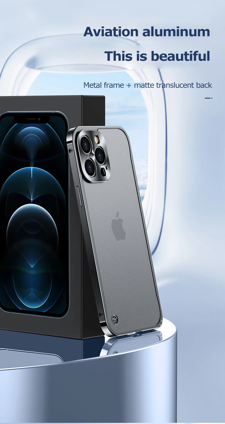 Metal Phone Cases For IPhone 12 13 14 15 16 Pro Max Plus Cover Magnetic Aluminum Frame Phone Shell For Iphone 13 Mini 14 15 Plus