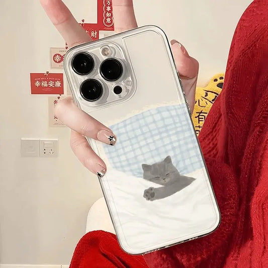 Cartoon Shockproof Transparent Case For iPhone 16 15 14 13 12 11 Pro Max X XS XR Max Clear Bumper Cases Cover Couple Phone Case