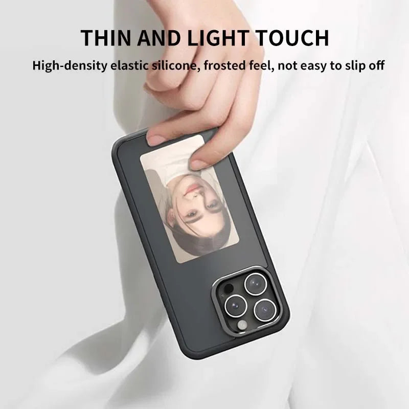 Smart E-ink Screen Phone Case for IPhone 13 14 15 Pro Max NFC Refesh Photo Anime Characters Boy Girl Luxury Silicone Phone Cover - Caseverse