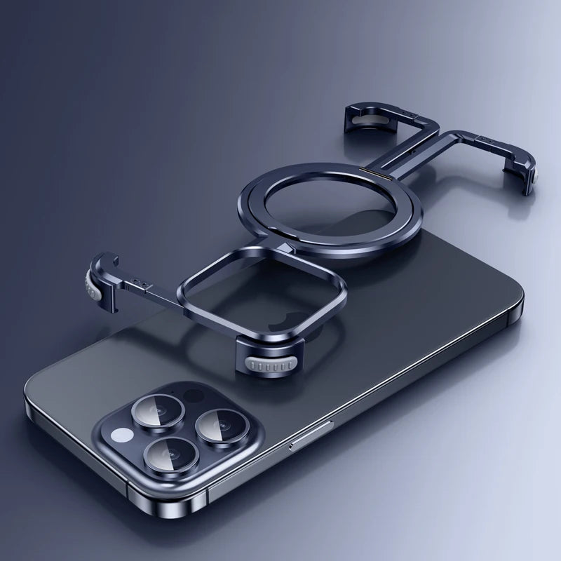 Metal Frame Magsafe Phone Case for iPhone 16 15 14 13 Pro Max Wireless Charging Aluminum Alloy Frameless Holder Shockproof Cover