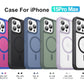 Matte Anti-slip Rugged Armor magnetic phone case for iPhone 15 14 13 12 11 Pro Max magsafe charging shockproof Hybrid hard cover - Caseverse