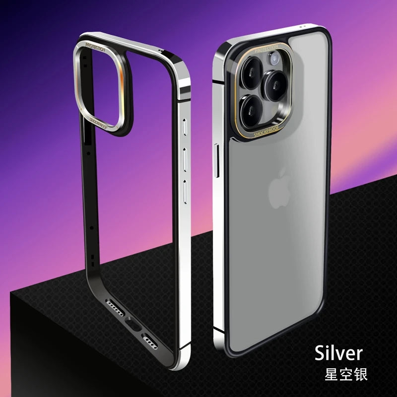 Metal Frame Protector for iPhone 15 14 Pro Max 15 Plus 15pro Anti-fall Edge Protection for iPhone15+ 14pro Max Phone Cover Case