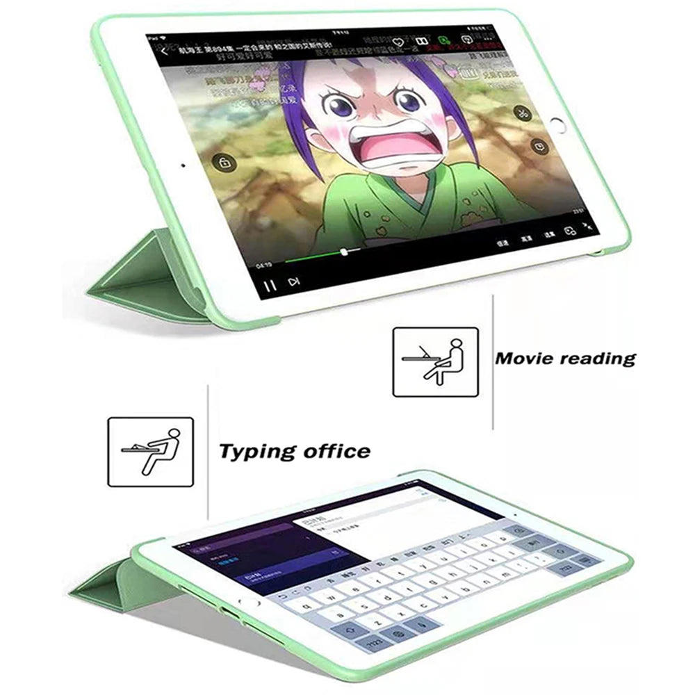 Leather Case For Ipad pro 9.7 A1673 A1674 A1675 10.2 Smart Cover Funda For iPad Air 2 9.7 Air 3 10.5 Magnetic TPU Silicone Cases