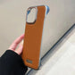 Phone Case Luxury Matte PU Leather Frameless For iPhone 16 15 14 13 12 Pro Max Plus Metal Lens Protection Shockproof Back Cover