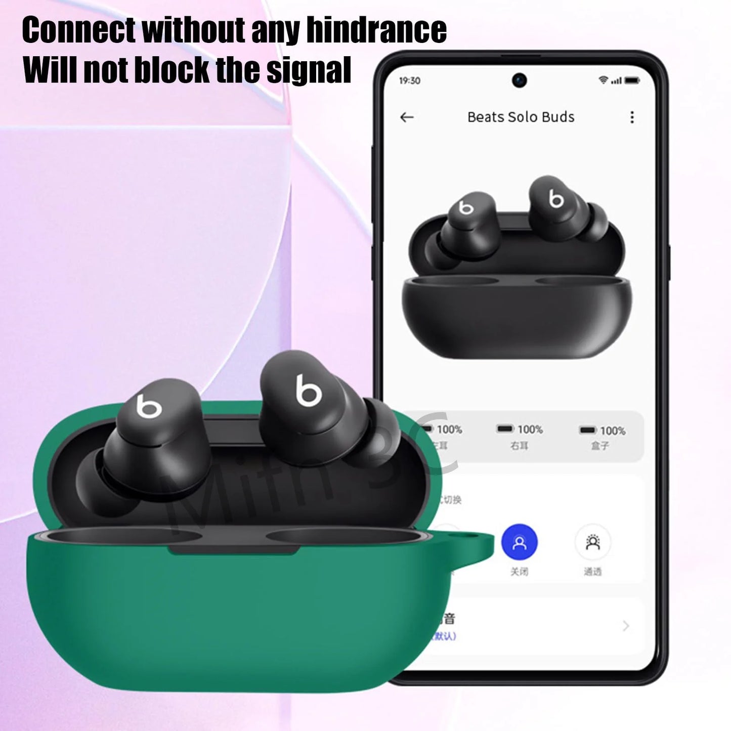 【Logo Visible 】Case for Beats Solo Buds with Keychain Soft Silicone Scratch Resistant Protective Case for Beats Solo Buds 2024