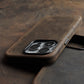 YMW Italian Crazy Horse Genuine Leather Case for iPhone 16 Pro Max 15 14 Personality Cowhide Magnetic Phone Cover - Caseverse