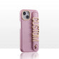 Leather Phone Case Custom Name Wristband Metal Gold Letters Personalized Cover for iPhone16 15 14 13 12 11ProMax 15 16plus