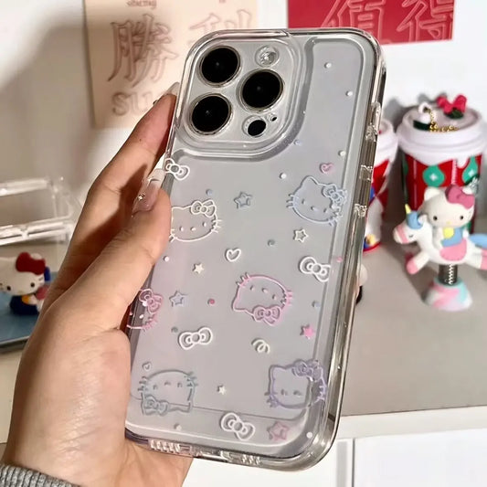 Kawaii Sanrio Hello Kitty Mobile Phone Case Cute Cartoon Pink IPhone 7 8 Plus 15 14 12 13 11 Pro Max Anime Cases Christmas Gifts