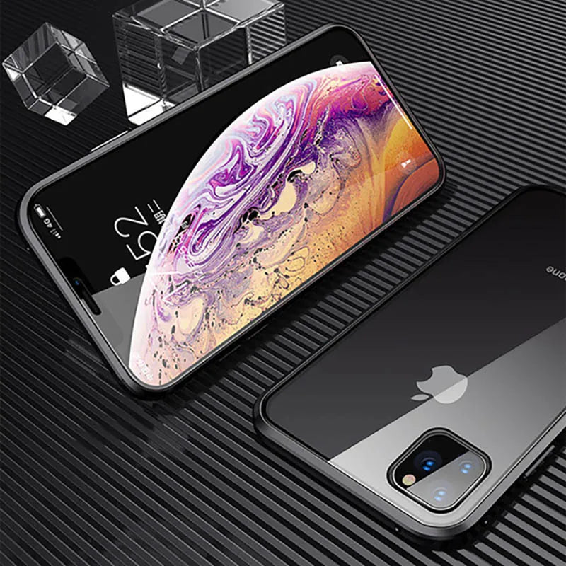 360 Metal Magnetic Case For iPhone 13 12 Mini 11 12 13 14 Pro Max Cases For iPhone X XR XS MAX 7 8 6 6S Plus SE 2020 Cover Coque