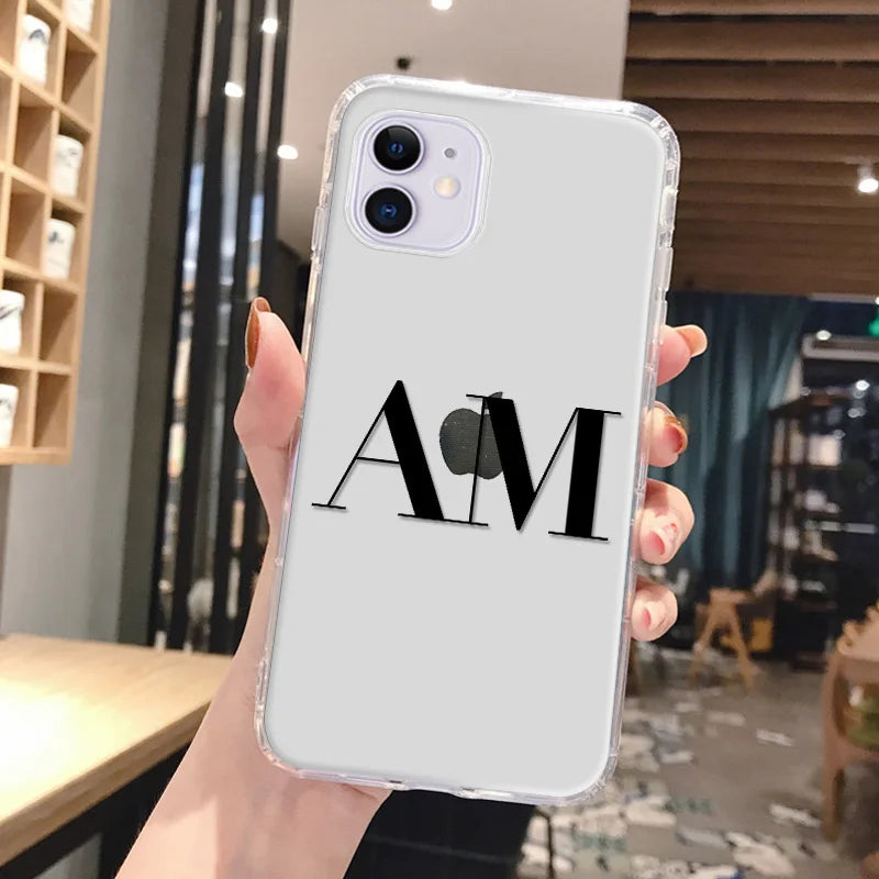 Personalized Custom Name Phone Case For iPhone 13 12 11 14 15 16 pro 16 14 15 Plus Xs MAX XR 12 13 Mini Clear Cover Capa Fundas - Caseverse