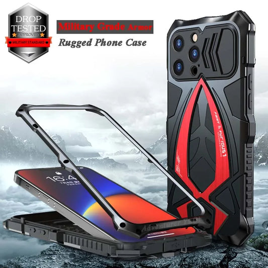 Luphie Rugged Phone Case Military Grade Armor Shell For iPhone 15 14 13 Pro Max Shockproof Metal Fundas - Caseverse