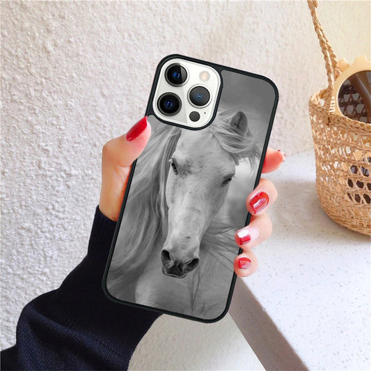 Running animal horse Phone Case for iPhone X XS XR 16 PRO MAX 15 14 PLUS 11 12 13 mini Back Cover Fundas Shell