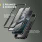 For iPhone 16 Pro Max Rugged Armor Shockproof Case with Built-in Sliding Camera Cover and Built-in Screen Protector Kickstand - Caseverse