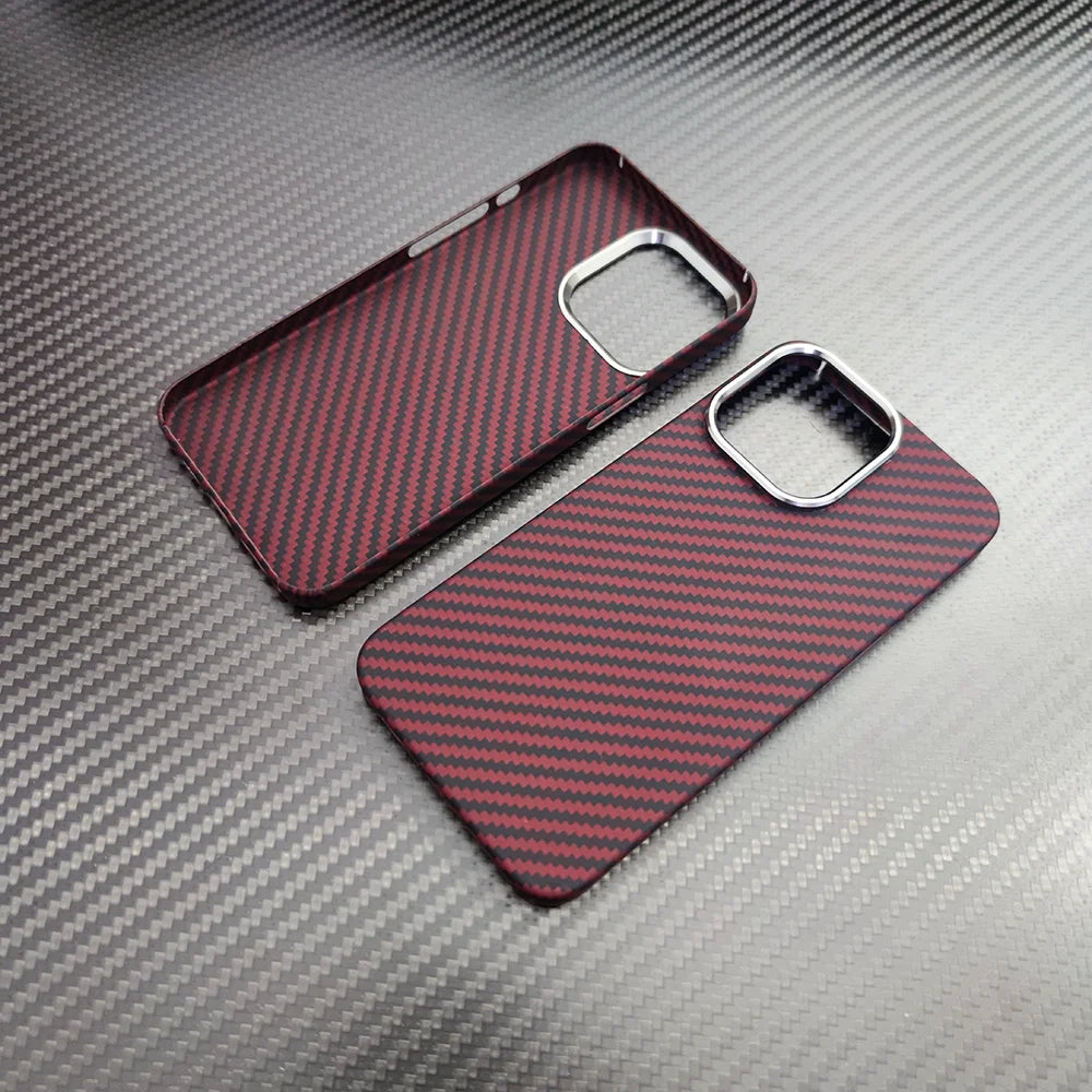 real carbon fiber phone case for iphone16 1514 13 12 pro max case metal ring aramid fiber phone cover for iphone 15/12/13 pro