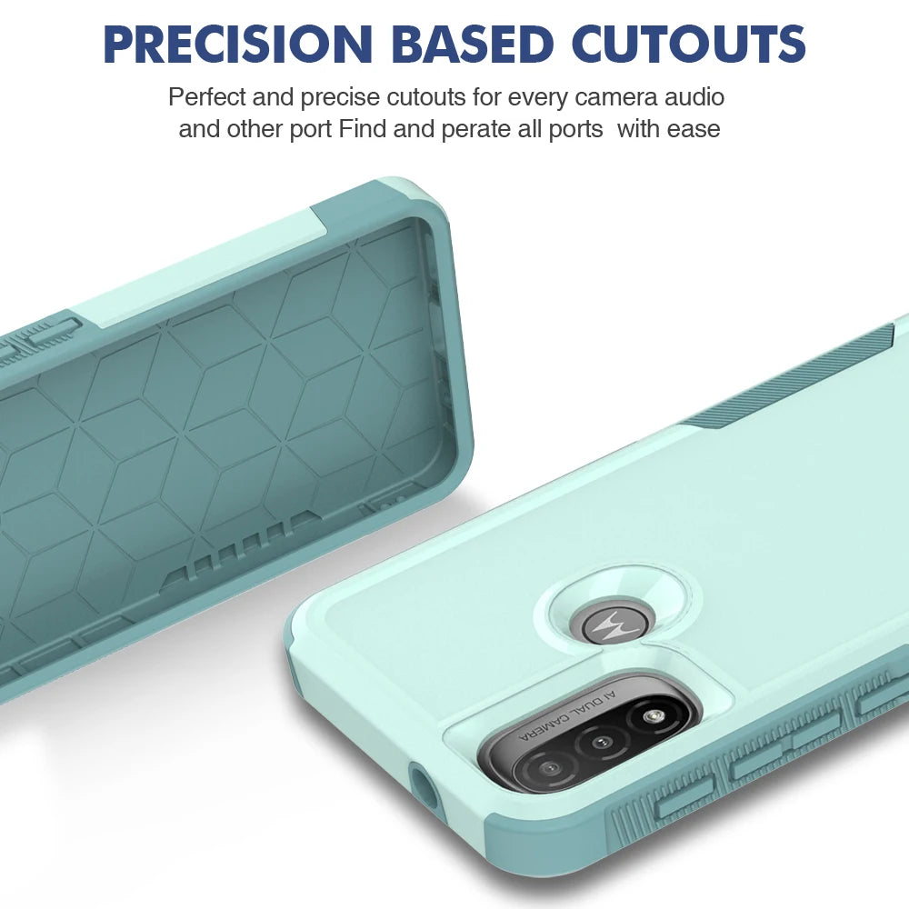 New TPU/PC Case for Motorola Moto E20 E30 E40 Military Shockproof Phone Cover Rugged Armor Shell 2IN1 Dual Layer Protection - Caseverse