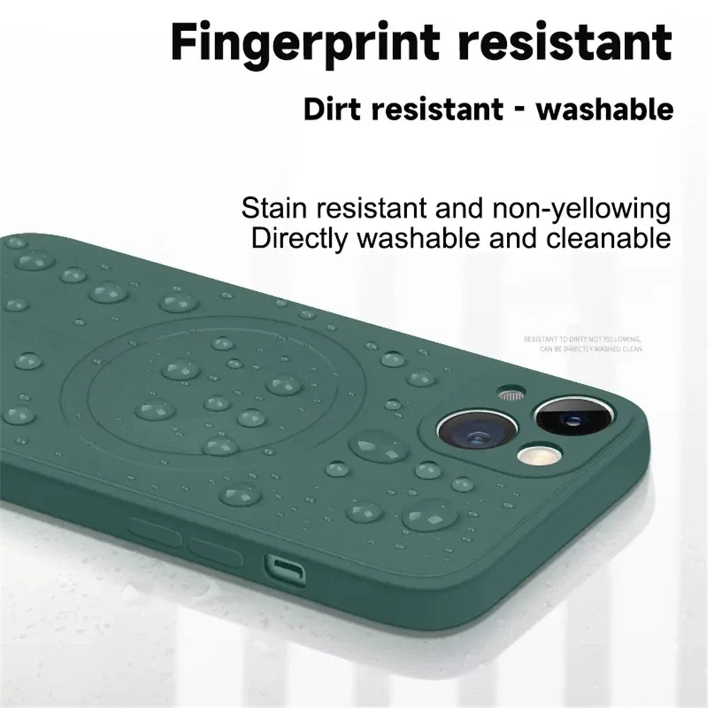 For iPhone 15 Pro Max Luxury Magsafe Magnetic Liquid Silicone Phone Case For iPhone 11 12 13 14 15 16 plus X Xr Protective Cover - Caseverse