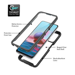 Hybrid TPU/PC Case for Xiaomi Poco M5s Built-in Screen Protector 360 Degree Shockproof Crystal Clear Cover for Xiaomi Poco M5 S